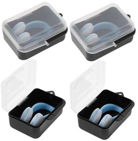 TOGEVAL Tappi Nasali per Nuoto in Silicone Impermeabili 4 Pezzi con Scatola Portaoggetti Antiscivolo per Adulti e Protezione Nasale per Piscina e Sport Acquatici