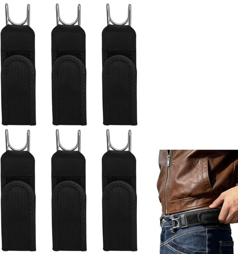 DRADERCH 6 Piezas Cinturón Sin Hebilla Kit para Hombres y Mujeres, Cinturón Elástico Táctico con Gancho Metálico, Cinturón de Cintura Invisible, para Hombres y Mujeres, Ocupación, Ocio