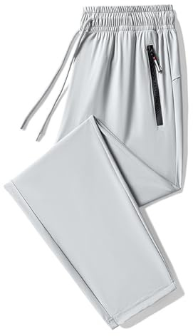 Générique Unisex snabbtorkande stretchbyxor för män, lediga byxor med elastisk midja med dragsko