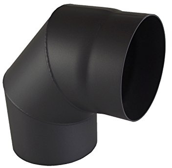 Kamino-Flam Tuyau de Poêle Coude Ø env. 150 mm, Coude de Poêle 90° en Acier Laqué Senotherm,Testé EN-1856-2, Gris