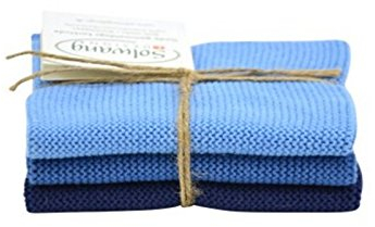 Solwang Gestricktes Reinigungstuch, blaues Kombi-Tuch
