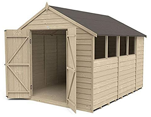 Forest Garden 4LIFE Apex Shed 8x10 - Double Door - 4 Window
