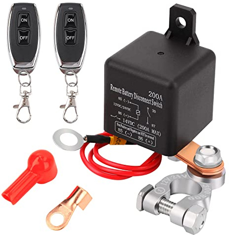 Remote Battery Disconnect Switch 12V Battery Kill Switch for Car, 200A Upgraded Remote Control Battery Negative Cut Off Switch Anti-Theft Prevent Battery Drain Isolator for Truck, RV 360A Starting