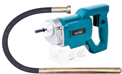 KATSU FIT-BAT 21V Brushless Akku Betonrüttler Betonverdichter Betonwerkzeuge mit 1,2 m Schlauch und flexibler Welle mit 35 mm Durchmesser, ohne Batterie und Ladegerät