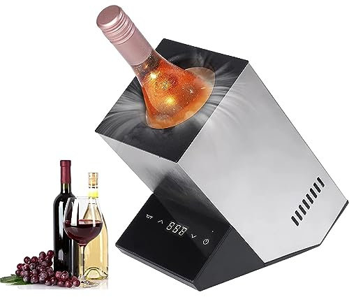 SONLED Raffreddatore di Vino Elettrico per Vino da 750 ml, refrigeratore per Vino Senza Ghiaccio con Secchiello per Champagne con Controlli della Temperatura Touch Screen, refrigeratore per Bottiglia