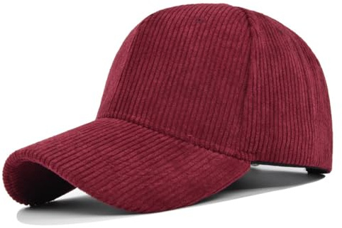 GIVBRO Gorra de béisbol de pana, para invierno, cálida, clásica, vintage, unisex, gorra deportiva ajustable para hombres y mujeres, para exteriores, color rojo vino