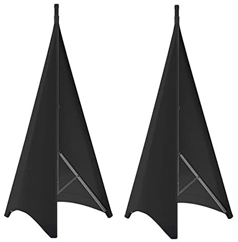 Wresetly Couverture Universelle de Canevas de TréPied de Jupe de Support de Haut-Parleur de DJ LéGer avec Le MatéRiel Extensible de Polyester, 2 PièCes