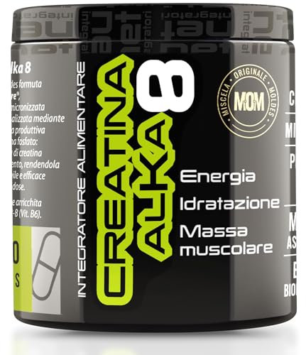 NET Integratori CREATINA ALKA 8-120cps di Creatina Monoidrata Micronizzata Clonapure - Pre-Post Workout, Rapida Produzione Energetica, Contrasta Fatica e Massimizza la Crescita Muscolare
