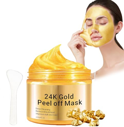 24K Gold Gesichtsmaske,Gesichtsmasken Beauty,Gold Peel Off Maske für Hautpflege & Schönheit,Feuchtigkeit und Anti-Aging - Kollagen,Facelifting Straffende,Hyaluronsäure und 24 Karat Nano Gold,120ML