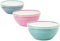 SUSTANIA Schüssel mit Deckel 2.5l, 3er Rührschüssel, Salatschüssel mit Deckel, Schüssel set aus BPA-frei Kunststoff (PP), Farbe: hell grau, pastell rosa, pastell grün, Transparent Deckel, Made in EU