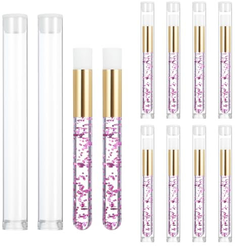 Oruola 10 Stück Wimpern Reinigungsbürste,Wimpernshampoo Pinsel,Wimpernbürste mit Rosa Glitzerkristallgriff,Wimpern Pinsel,Reinigungsbürste für Mitesser Entfernen