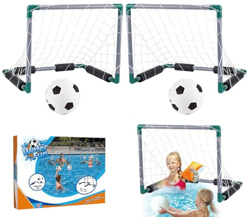 Football in piscina, calcio d'acqua Impostare il raffreddamento in piscina galleggiante da comprende 2, 2 palline e 1 pompa giochi estivi per genitore-bambino interattivi per adulti e fam