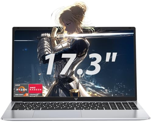 ACEMAGIC Ordinateur Portable 17,3 Pouces,5500Mah,Nouvelle Génération Processeur 4300U(Jus qu'à 3.7Ghz) 16Go Ram DDR4 512 Go SSD,WIFI5,BT5.0,HDMI,Cache Caméra,PC Portable Argenté,Pliage à 180°