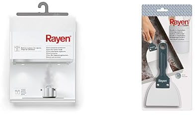 Rayen | Set Dunstabzug-Filter + Reinigungsspachtel | Saubere Küche | Weiß/Grau