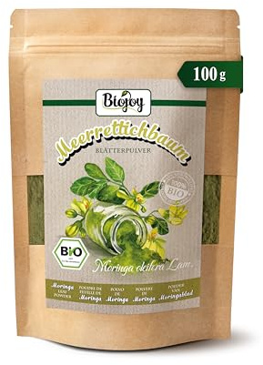 Biojoy Bio Moringa Pulver, Moringablätter fein gemahlen, 100 g | Perfekt att dricka eller laga mat med, från Tanzania, Moringa oleifera Lam. L.