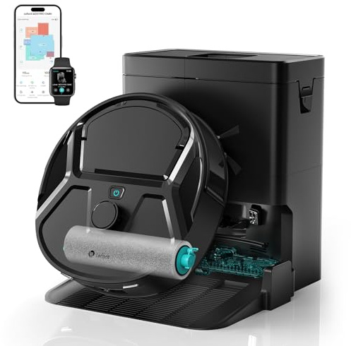 Lefant M210 PRO Omni Saugroboter mit Roller Wischfunktion,18000 Pa,Vermeiden von Hindernissen,LiDAR Navigation,Multi-Floor Mapping,Extra breite Reinigungsbahn,2.4G/5G, App und Alexa,Schwarz