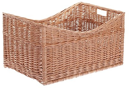 e-wicker24 Cesto per Camino in Vimini Rettangolare in Vimini