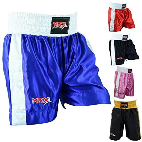 Men Boxing Shorts for Boxing Training Fitness Gym Cage Fight MMA Mauy Thai Kickboxing Trunks Clothing Blue Large