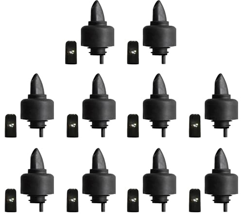 The Pure Pour Liquor Bottle Pourers - Leak-Proof Pour Spouts with Dust Caps – Fits Most Alcohol, Syrup, Olive Oil & Vinegar Bottles – Dishwasher Safe - 10 Pack