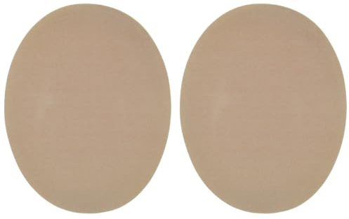 celloexpress Tan Faux Suede Elbow Patches Iron-On (2 Pairs) | 140mm x 110mm Oval Patch for Knees Repair Jacket Jumper DIY Clothing