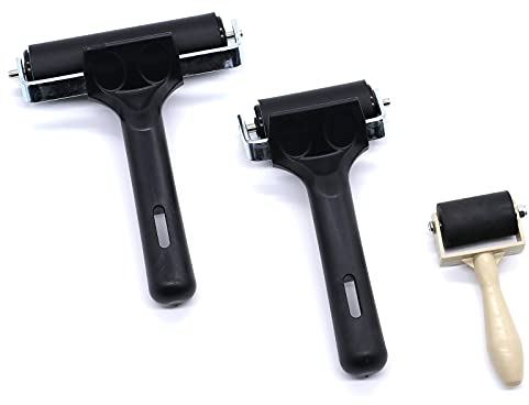 huahuo 3 Pcs Rubber Rollers Rubber Brayer Rubber Paint Used for Painting and Ink Painting Handicrafts Dyeing (3.5cm/6cm/10cm)