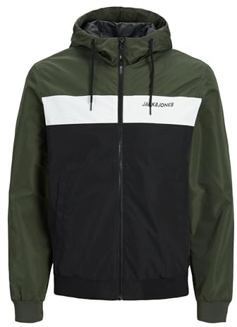 JACK & JONES Jjerush Hood Bomber Noos, Chaqueta bomber Hombre, Forest Night, XS