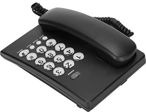 Telefono con Filo da Tavolo Telefono Fisso con Pulsanti Grandi Telefono Cablato Ad Alto Volume per Home Office Hotel (Nero)