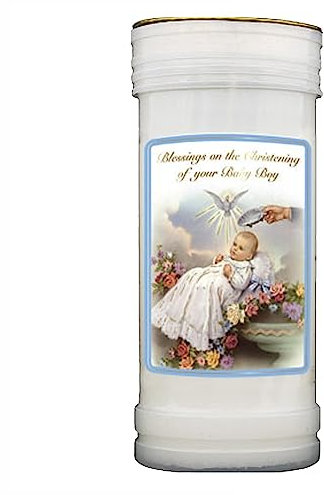 Pillar Candle Christening Keepsake Gift - Baby Boy 1705