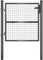 SONGMICS Gartentor, Gartentür, verzinkter Stahl, abschließbar, Tür 106 x 100 cm (B x H), rundes Rohr, grau GGD150A01