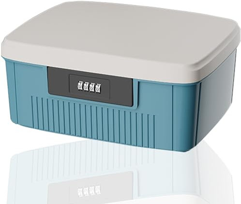 Medikamenten Aufbewahrung,Medizinbox Hausapotheke box with Combination Lock und herausnehmbarem Fach,Doppellagig Multifunción Aufbewahrungsbehälter Große Kapazität für Medikamente,Gadgets(Blau)