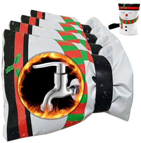 Riisoyu 4 PCS Housse Robinet Extérieur, Protection Anti Gel Hiver, Couvercle Protège Contre le Gel, Couvre Épaisse Isolation de Tuyau, Chaussettes de Jardin 22x16 cm