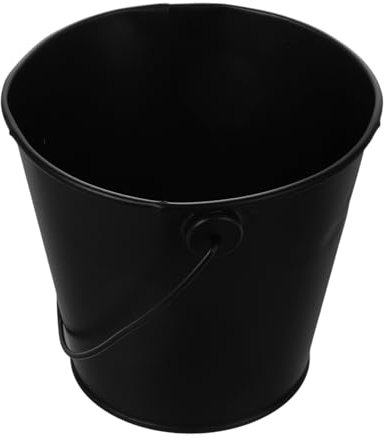 BEBEMOKO Seau à Graisse pour Barbecue en Fer-Blanc Noir 8x10,5x12 Cm Utilisable en Extérieur Accessoire Récupération Huile Cuisson Compact Résistant à La Chaleur