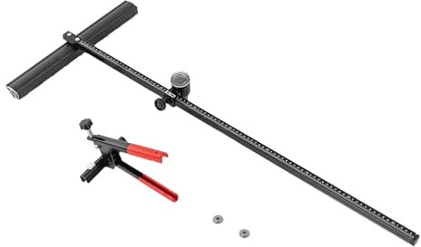 90cm T-Shaped Tile Cutters Glass Cutting Tool with Dividing Pliers & 2 Cutting Blades,Nylon Pulley,Thickened Aluminum Alloy Blade Bar, Hard Steel Scale, for Thick Glass, T-Glass and Tile Cutting