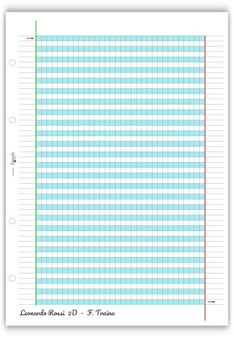 Ricambi didattico per la dislessia e disgrafia RINFORZATI 40 fogli da 100gr A4 con 4 fori Per Carpette Ad Anelli