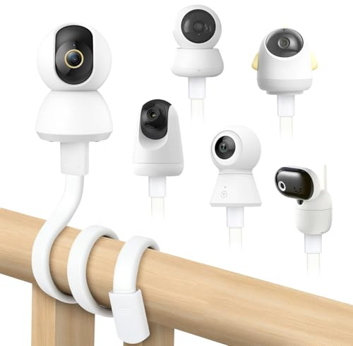 OFFCUP Soporte Camara Vigilancia Bebe, Universal Flexible Soporte para Cámara y Ajustable con Tornillo 1/4, Soporte para Monitor para Bebés para Cuna Mesa Habitación (Recto)