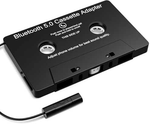 Mersoco Car Audio Bluetooth Wireless Cassette Receiver, Tape Player MP3 Bluetooth 5.0 Cassette Aux Adapter, Hands-Free Calling, Stereo Two-Channel,Black