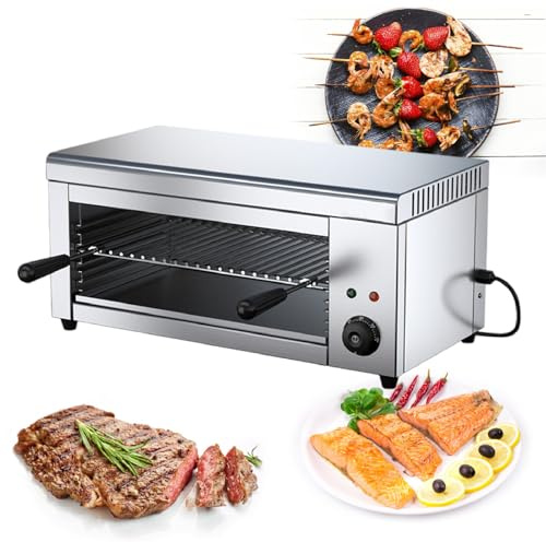 Forno per Pizza Elettrico da Banco 18 (46 cm) con Temperatura Regolabile 122-572°F, Macchina per Pizza Interna in Acciaio Inossidabile per Uso Domestico, Grill Elettrico per Raclette Fondi Formaggio