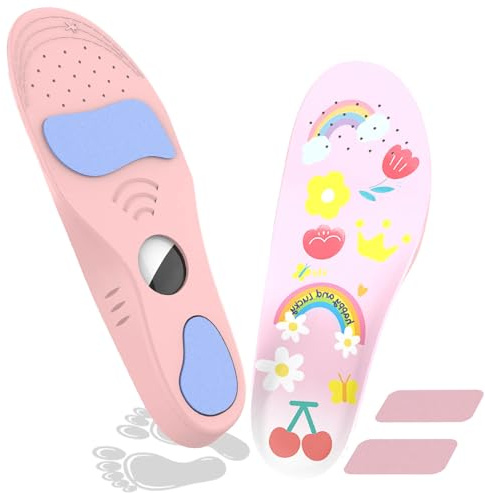 MIRPARVA Solette Bambini per Airtag, Traspiranti Suole Scarpe Nascosta Compatibile con Airtag, per Bambino per Bambini (rosa, 15.5-17cm)