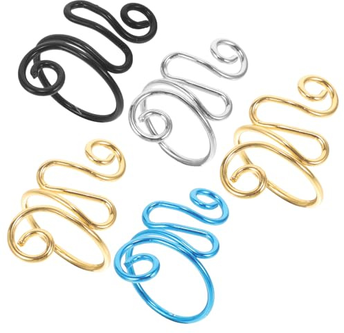 Baluue Anelli per Maglieria Professionali Regolabili 5 Pezzi, Anelli Avvolgitore Intrecciati in Materiale Resistente, Accessori per Uncinetto Leggeri e Compatti per Lavori a Maglia