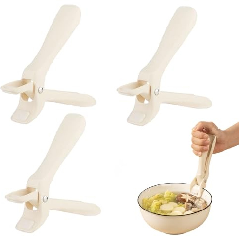 Pinza Antiscottatura per Piastre | 3 Pezzi Pinze Antiscivolo Regolabili per Pentole - Pinza Pinze per Contenitori Caldi da Cucina - per Microonde, Friggitrice ad Aria, Pentole, Vaporiera, Pasticcera