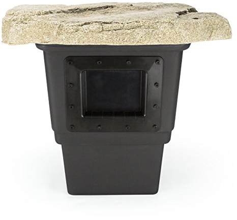 Aquascape Signature Series 400 Pond Skimmer, Surface Debris Removal with Rigid Basket and Filter Mat, Heavy-Duty Construction, Includes Faux Rock Lid, for Ponds Up to 400 sq. ft.,43021