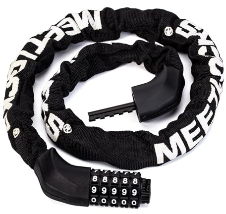 MEETLOCKS 3.2ft Bike Chain Lock,5 Digit Combination High Security Anti Theft 6mm Heavy Duty Resettable Keyless Bicycle Lock for Bicycle Scooter Motorcycle Door Gate