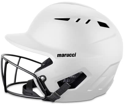 DURAVENT Fastpitch Batting Helmet with Facemask, White, Adult X-Large