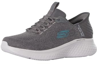 Skechers Men's Skech-lite Pro Trainers, Charcoal Mesh Blue Trim, 10 UK