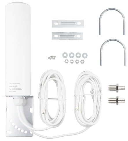 BOOBRIE 4G 5G LTE Antena Exterior 10dBi 50ohm Omni-direccional SMA Macho 4G WiFi Antena al aire libre con SMA hembra a TS9 adaptador macho