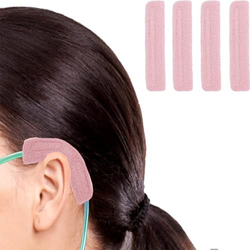 4Pcs Nasal Cannula Ear Cushions Oxygen Cannula Face Soft Cover for Oxygen Users to Help Relieve Ear Pain and Prevent Cheek Indentation Discomfort (Pink)