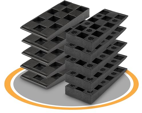 HENK Set Montagekeile Set Kunststoff Schwarz - Keile Kunststoff für Türen, Fenster, Fensterrahmen, Türzarge - Holzkeile Groß, Unterlegkeile Möbel (45x95-50 Stück)