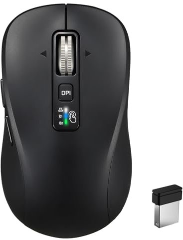 CITLLA Wireless Bluetooth Mouse (USB + BT1 + BT2), 4-Level Adjustable DPI, L380 Portable Model, Multi-Device Silent Mouse for Computer, Laptop, Tablet