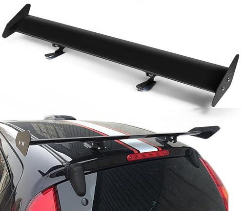 Alettone Posteriore Universale Auto, Spoiler GT 110cm in Alluminio con Doppia Camera, Design Sportivo Senza Fori per Decorazione e Stabilità