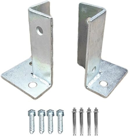 Stolpeankarbas, däckstolpsbas, metall 2,8 x 2,8 tum stolpebasstolpe, basfästen, kraftigt stolpeankare, trästolpsfästen, for stödplatta for paviljongdäcksräcke (färg(2 Pcs)